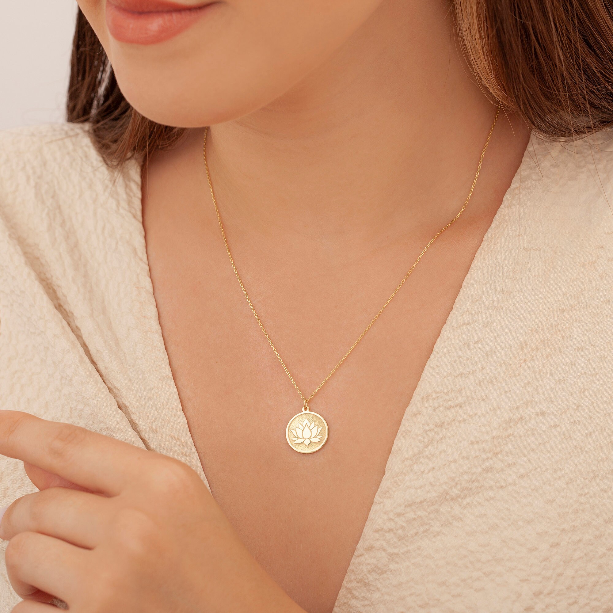 Lotus Necklace - Etsy Lotus Necklace - Etsy