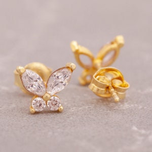 Gold Stud Butterfly Earrings, Silver Tiny Butterfly Stud,Dainty Butterfly Earrings, Mother's Day Gift, Women, Mom Jewelry, For Love PSBE1