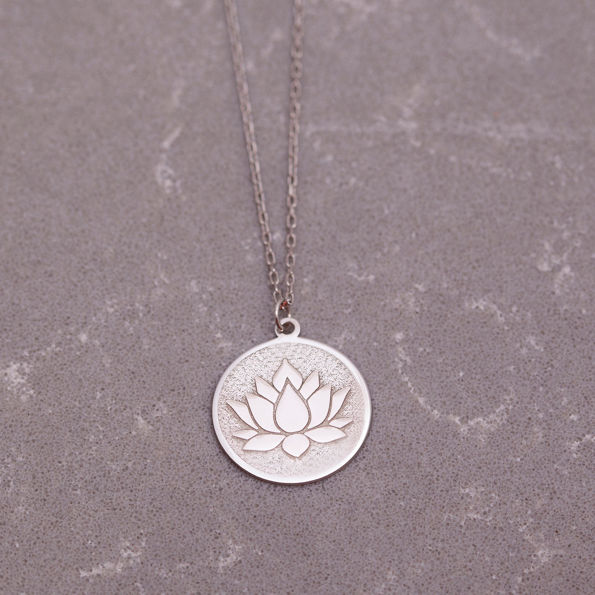 14K Gold Lotus Flower Necklace, Dainty Silver Lotus Balance 14K Gold Lotus Flower Necklace, Dainty Silver Lotus Balance