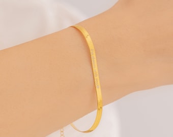 Herringbone Bracelet, Personalized Jewelry, Snake Chain, Italian Bracelet, Custom Bracelet, Handmade Bracelet,Family Bracelet, Gifts For Her