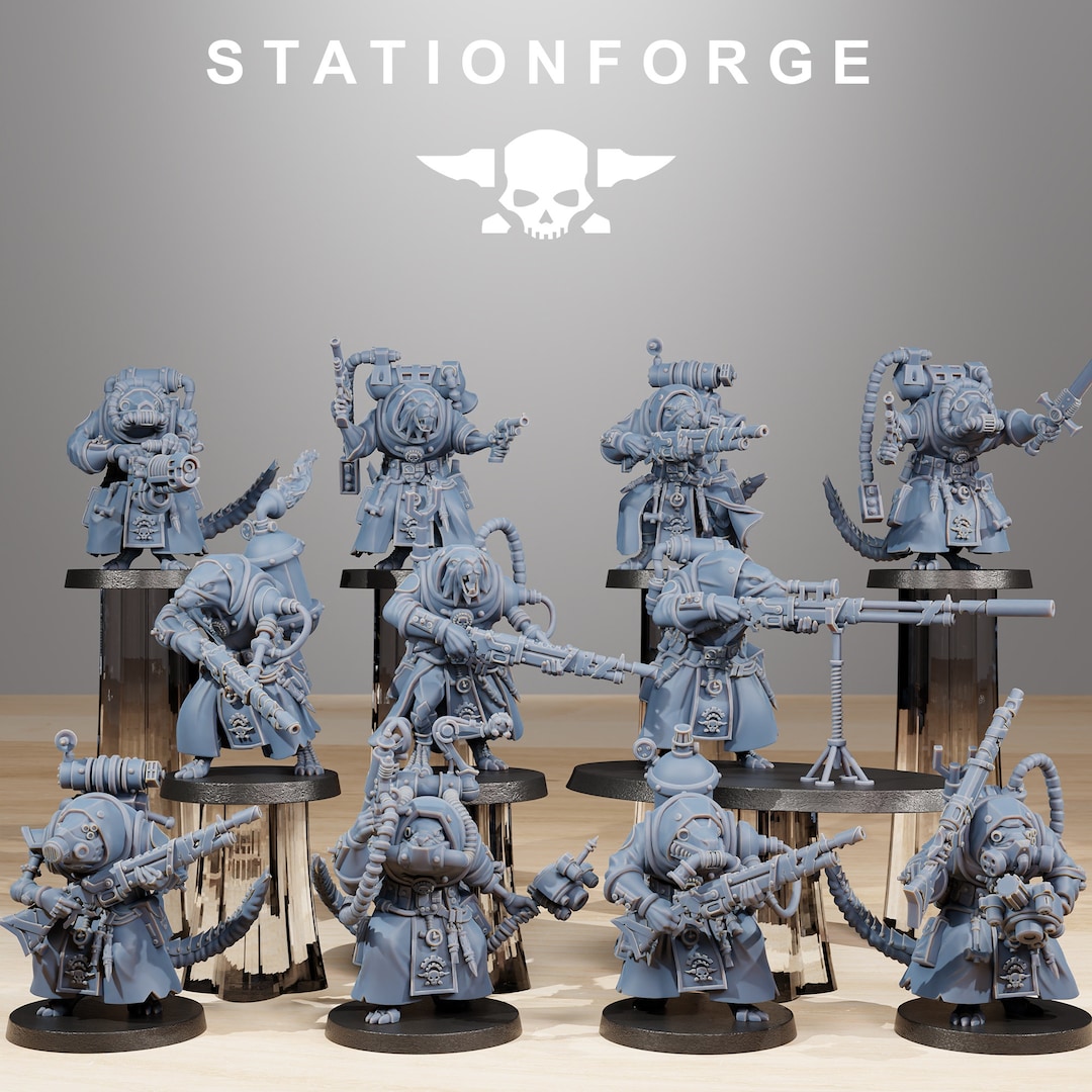11 Pc Raticus Grunt Squad Station Forge Wargaming Proxy Sci-fi ...
