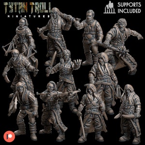 11 Pcs Bandit gang set #1 /  wargame / D&D / miniatures /  Tytantroll miniatures