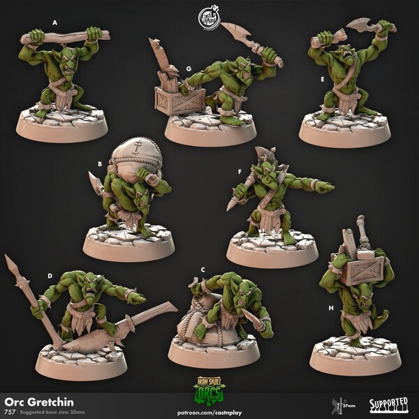 1pc Orc Gretchins by Cast N play / Orc / Miniature