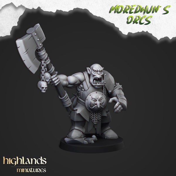 Borgok Skull crusher Orc Designed by Highland Miniatures