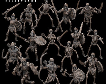 16 Pc Skeletons Horde by Tytantroll Miniatures, wargame, D&D, miniatures, Tytantroll miniatures