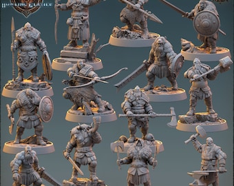 13 Pc Northmen of the Howling Glacier / vikings / miniature / D&D / table top RPG / Daybreak Miniatures / wargaming