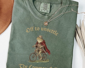 Chaotic Frog Meme Shirt Off to Unsettle the Common Folk Vintage Unhinged Humor Tee