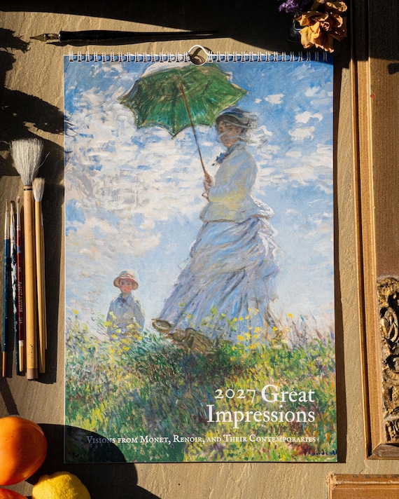 2027 Large Vintage Calendar Fine Art Wall Hanging Home Decor Impressionist Painting 11x17 or 8.5x11