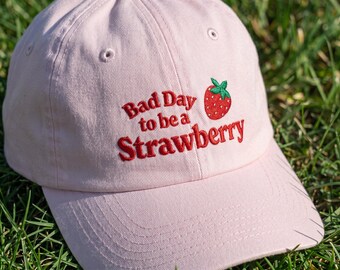 Youth Baseball Cap Bad Day To Be A Strawberry Toddler Child Hat Funny Kid Hat Berry First Birthday Embroidery