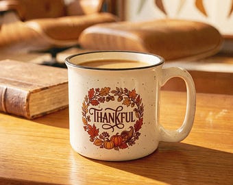 Thanksgiving Kaffemugg Keramik Spräcklig Lägereldsmugg Höstskördegåva Bondgårdskök Servis Dryckesbehållare Rustik Höstdesign