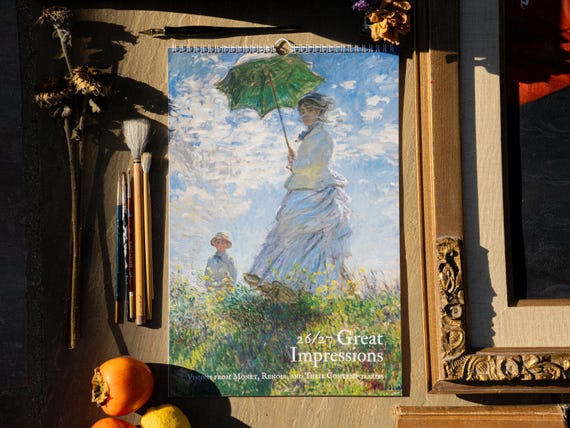 2026/2027 Large Vintage Calendar Fine Art Wall Hanging Home Decor Impressionist Painting 11x17 or 8.5x11
