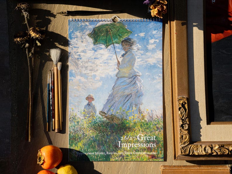 2026/2027 Large Vintage Calendar Fine Art Wall Hanging Home Decor Impressionist Painting 11x17 or 8.5x11 image 1