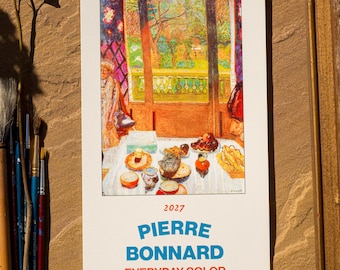 Bonnard väggkalender impressionistisk konst museumsreproduktion fransk målning spiralbunden månatlig skrivbordsgåva entusiasten hemhängande