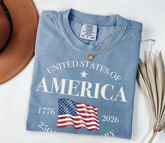 250th Anniversary Comfort Colors® United States Of America T-Shirt 1776-2026 Flag Tee