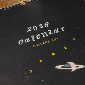 2026 Collage Art Calendar Vintage Retro 2026 Surreal Calendar Collage Art Wall Calendar Futuristic Sci-fi Wall Art Calendar