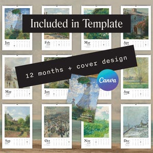 2026 Calendar Template Canva Fully Editable Digital Download ...