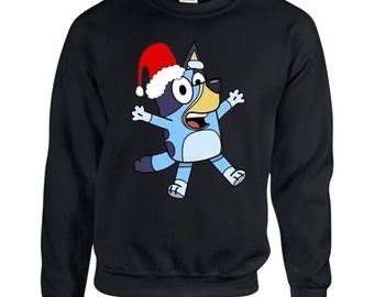 Bluey Dog Christmas Sweatshirt, Bluey Christmas Jumper, Christmas Cartoon Top, Bluey Dog Sweatshirt, Christmas 2023