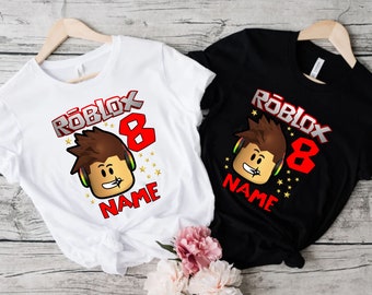 Personalised ROBLOX Birthday Name T-shirt, Custom Roblox Birthday T-shirt, Personalized Birthday Tees, Birthday Roblox Roblox Family T-shirt