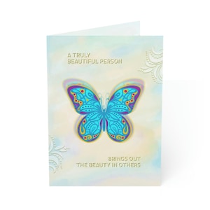 Cartes de voeux beauté papillon (1, 10, 30 et 50 pièces)