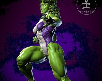 She Hulk / Figura de resina de fan art / Sin pintar o pintada / Hecha a pedido