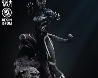 Black Panther Shuri Figure (Fan-Art) | Gift idea, unpainted, collectible | 12k Print