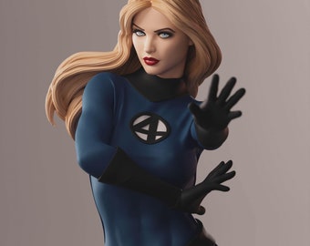 Sue Storm Statue (Fan-Art) | Gift idea, unpainted, collectible | 12k Print