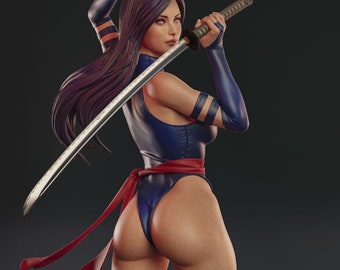 Psylocke Statue (Fan-Art) | Gift idea, unpainted, collectible | 12k Print