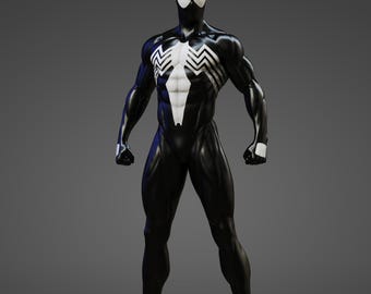 Symbiote Suit Spider-Man Figur (Fan-Art) | Geschenkidee, unbemalt, Sammlerstück | 12k Druck