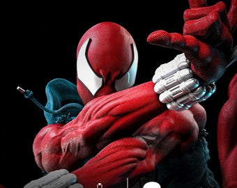 Scarlet Spider-Man | Fan Art Resin Figure | Unpainted or Painted | Made to Order