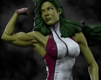She Hulk / Figura de resina de fan art / Sin pintar o pintada / Hecha a pedido