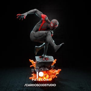 Miles Morales Figure (Fan-Art) | Gift idea, unpainted, collectible | 8k Print