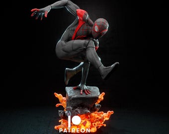 Figura de Miles Morales (Fan-Art) / Idea de regalo, sin pintar, coleccionable / Impresión 8k