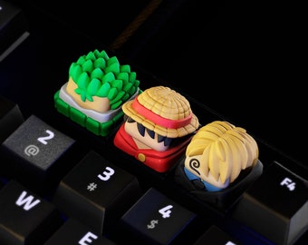 Porte-clés imprimés et peints Luffy, Zoro, Sanji | Idée cadeau, miniature, à collectionner