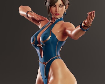 Chun Li SF6 | Fan Art Resin Figure | Unpainted or Painted | Made to Order