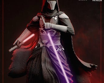 Darth Revan | Harsfiguur fanart | Ongeverfd of geverfd | Op bestelling gemaakt