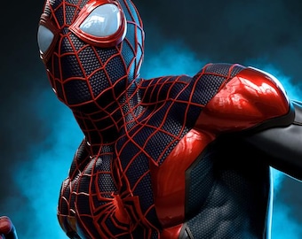 Spider-Man Miles Morales Figure (Fan-Art) | Gift idea, unpainted, collectible | 12k Print