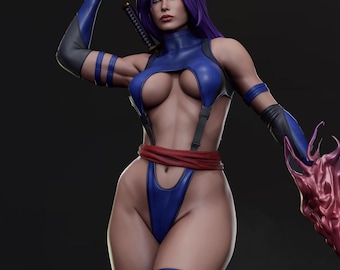Psylocke figure (Fan-Art) | Gift idea, unpainted, collectible | 12k Print