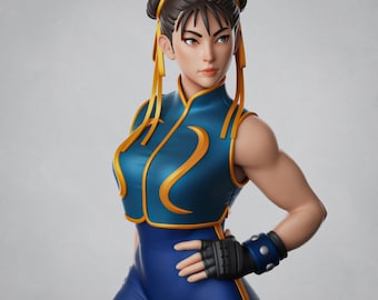 Chun Li Figure (Fan-Art) | Street Fighter | Gift idea, unpainted, collectible | 8k Print