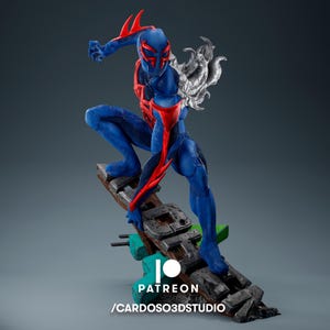Spider Man 2099 Figure (Fan-Art) | Gift idea, unpainted, collectible | 8k Print