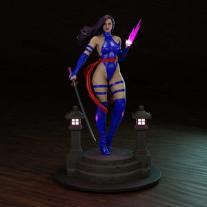 Psylocke Figure (Fan-Art) | Gift idea, unpainted, collectible | 8k Print