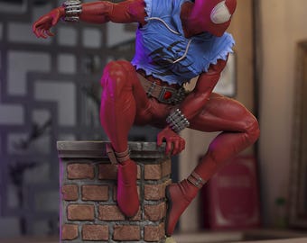 Scarlet Spider-Man | Fan Art Resin Figure | Unpainted or Painted | Made to Order