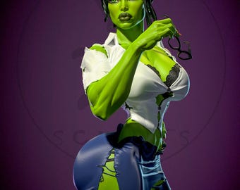 She Hulk / Figura de resina de fan art / Sin pintar o pintada / Hecha a pedido