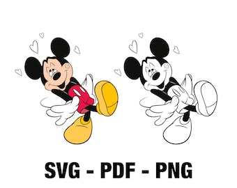 Mickey Mouse SVG, PNG, PDF, Download File for vinyl decal, cut files, cricut, silhouette, scrap booking, card making, clipart
