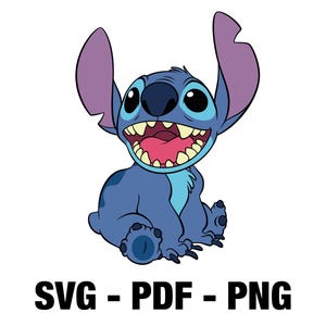 Broderie SVG, PNG, PDF, fichier à télécharger pour sticker vinyle, fichiers coupés, cricut, silhouette, scrapbooking, fabrication de cartes, clipart, Lilo & Stitch
