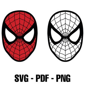 Spiderman Mask SVG, PNG, PDF, downloadbestand voor vinylsticker, gesneden bestanden, cricut, silhouet, scrapbooking, kaarten maken, clipart
