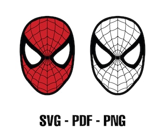 Spiderman Mask SVG, PNG, PDF, Download File for vinyl decal, cut files, cricut, silhouette, scrapbooking, card making, clipart