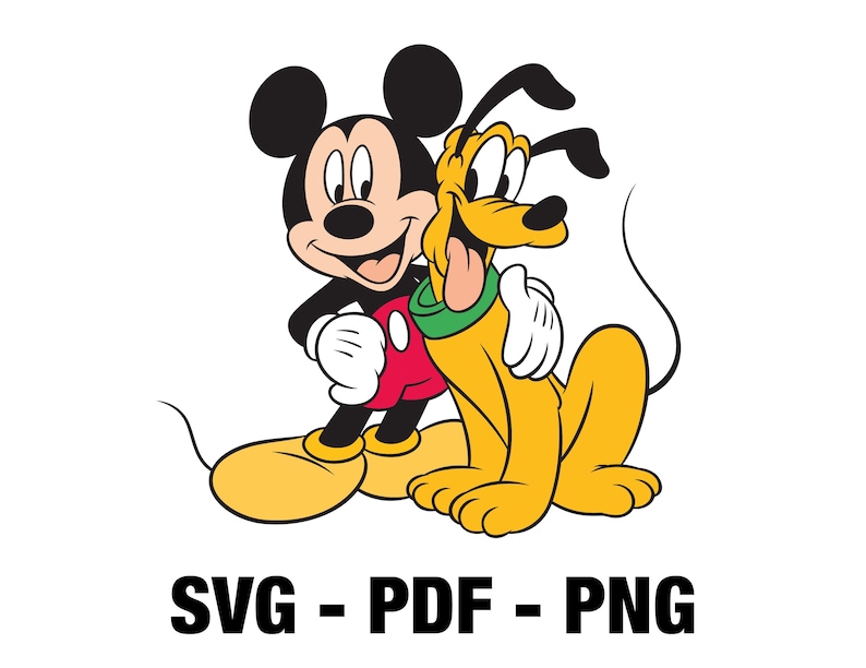 Mickey Mouse and Pluto SVG cut file
