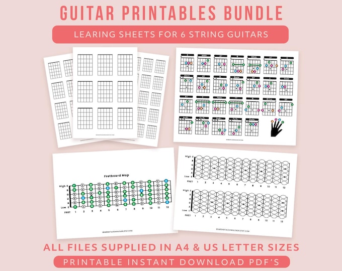 Printable Beginner Guitar Chords Chart Learn How to Play Sheet Music ...