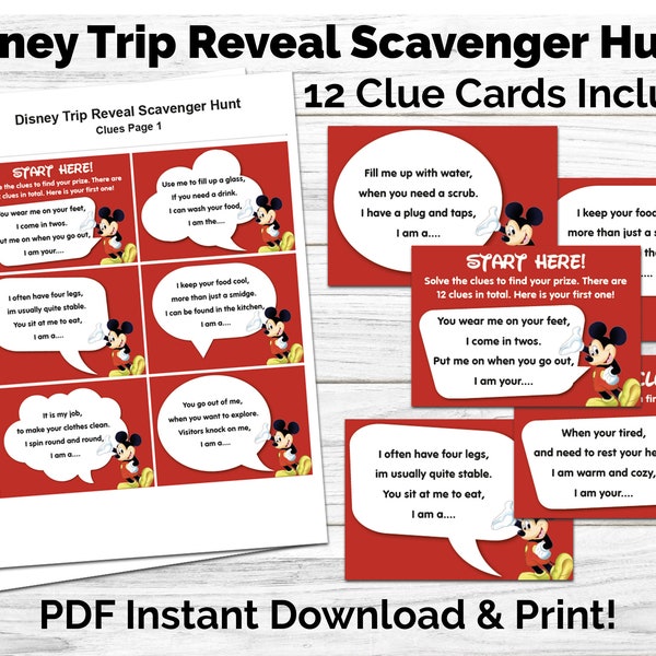 Disneyland Reveal Vacation Scavenger Hunt - Etsy