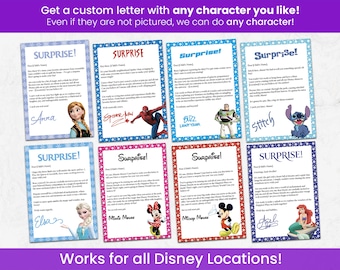 Personalized Disney Letter from Any Disney Character | Editable PDF | Custom Message for Trip Reveal, Birthday, or Special Surprise